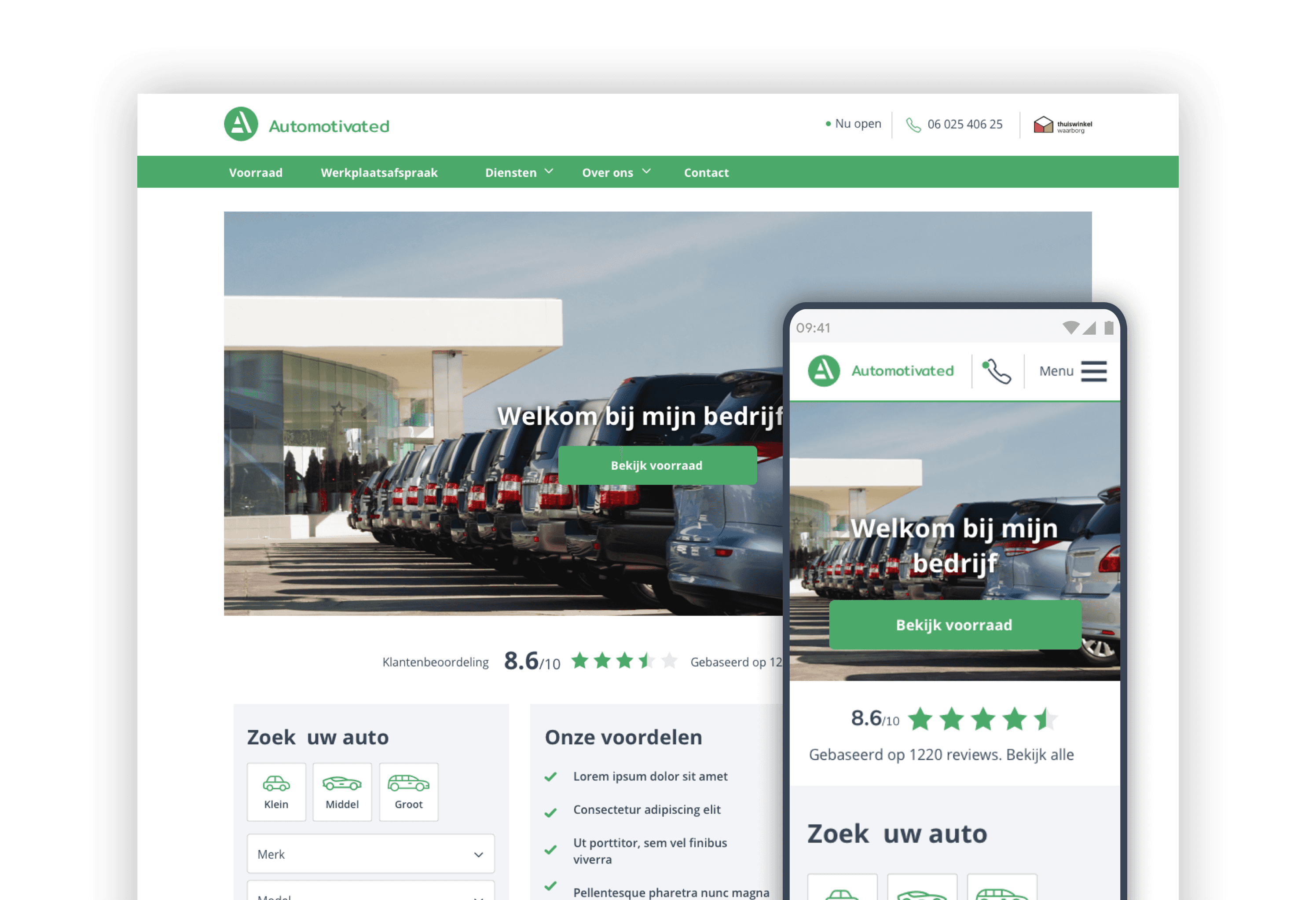 Een voorbeeld van een automotivated website